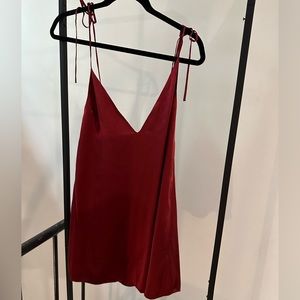 Reformation red silk slip dress